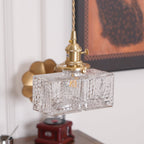 Ovely Vintage Glass Brass Hammered Pendant Light