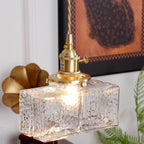 Ovely Vintage Glass Brass Hammered Pendant Light