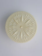 Adler Flush Mount Ceiling Light Fabric Shade Dimmable Bedroom Hallway — White Beige 15 Inch