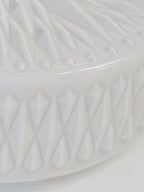 Adler Flush Mount Ceiling Light Fabric Shade Dimmable Bedroom Hallway — White Beige 15 Inch