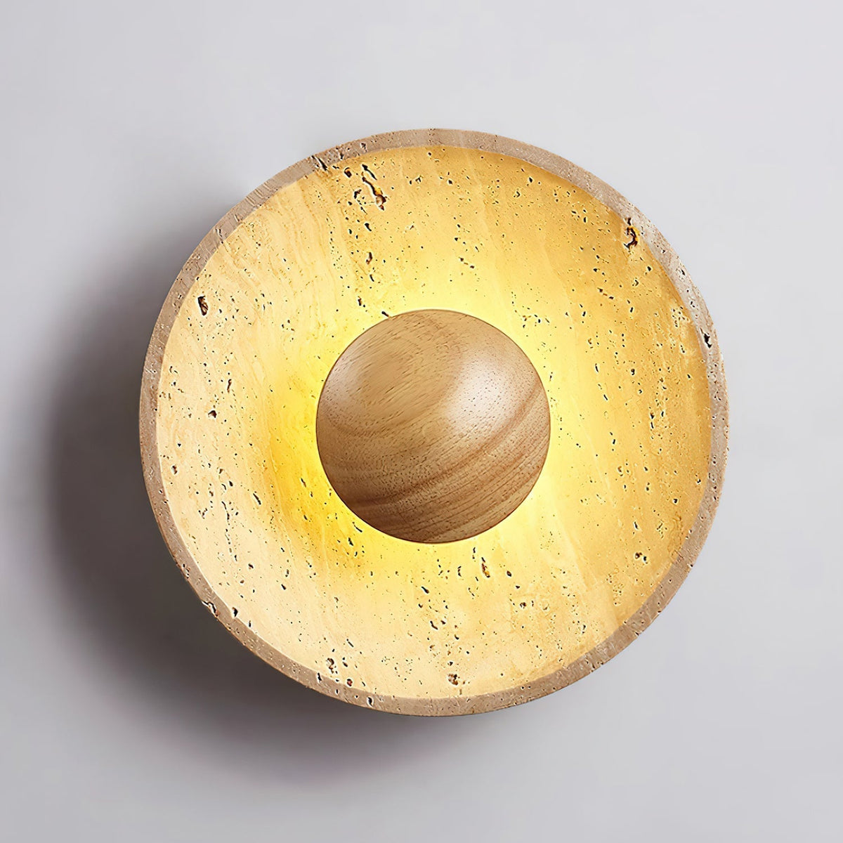 Gionne Wood & Travertine Wall Lamp – Natural Elegance for Any Space