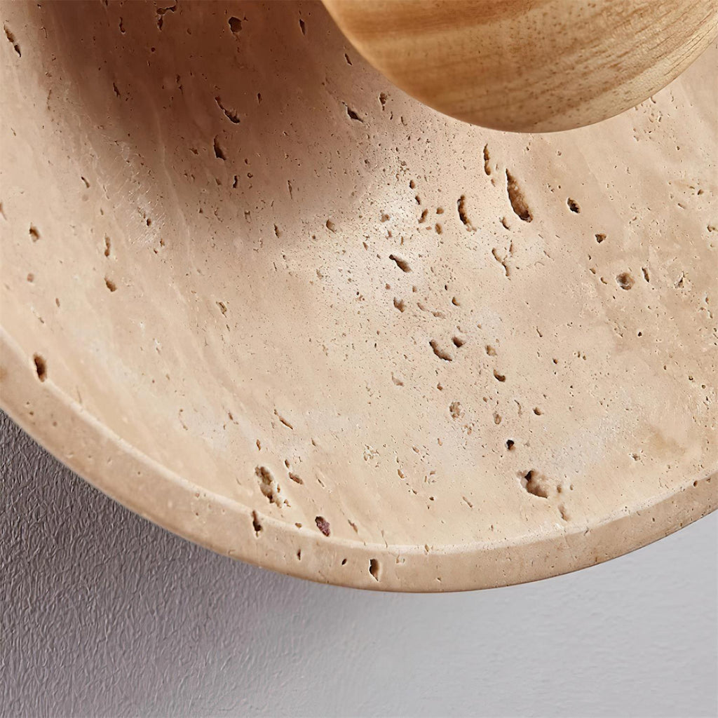 Gionne Wood & Travertine Wall Lamp – Natural Elegance for Any Space