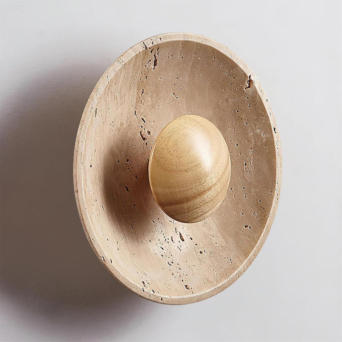Gionne Wood & Travertine Wall Lamp – Natural Elegance for Any Space