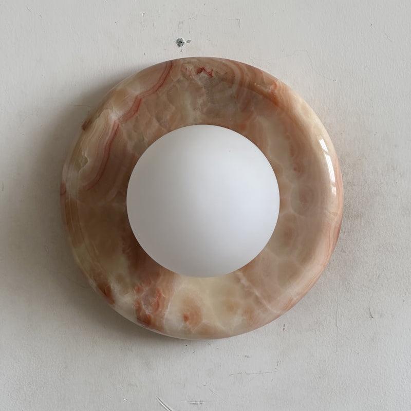 Orli Marble Wall Sconce Natural Stone LED Bedroom Living Room — Multiple Stone Selections