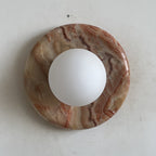 Orli Marble Wall Sconce Natural Stone LED Bedroom Living Room — Multiple Stone Selections