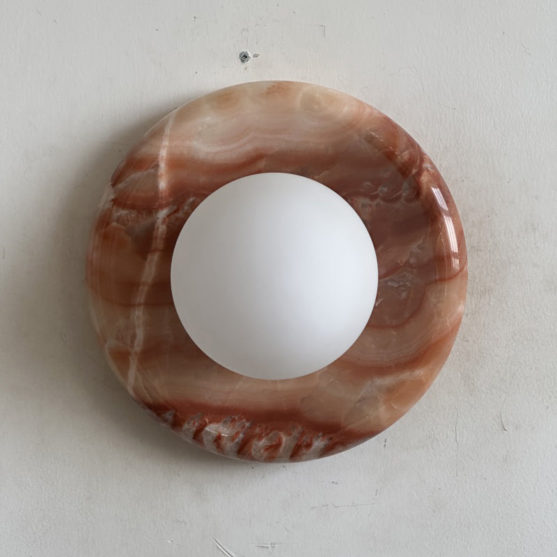 Orli Marble Wall Sconce Natural Stone LED Bedroom Living Room — Multiple Stone Selections