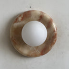 Orli Marble Wall Sconce Natural Stone LED Bedroom Living Room — Multiple Stone Selections