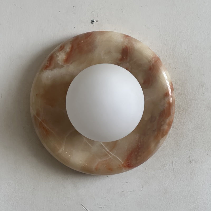 Orli Marble Wall Sconce Natural Stone LED Bedroom Living Room — Multiple Stone Selections