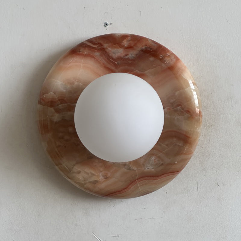 Orli Marble Wall Sconce Natural Stone LED Bedroom Living Room — Multiple Stone Selections