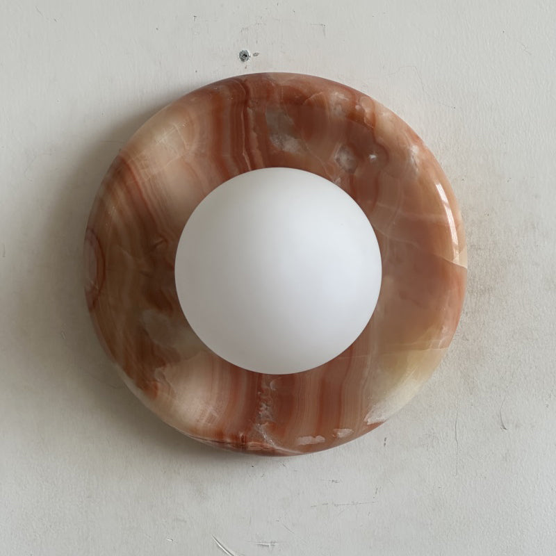 Orli Marble Wall Sconce Natural Stone LED Bedroom Living Room — Multiple Stone Selections