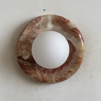 Orli Marble Wall Sconce Natural Stone LED Bedroom Living Room — Multiple Stone Selections