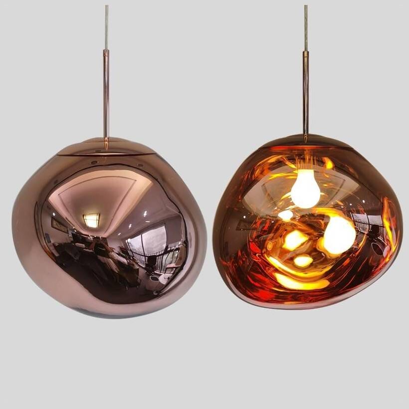LAVA Acrylic Pendant Light Height Adjustable Dimmable Dining Room Living Room — Gold Silver