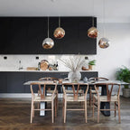 LAVA Acrylic Pendant Light Height Adjustable Dimmable Dining Room Living Room — Gold Silver