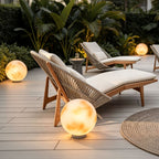 Moon-Shaped Outdoor Pillar Light LED Solar & Hardwired Driveway Garden — 8 to 16 Inch Sets