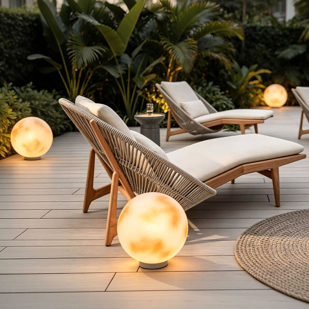 Moon-Shaped Outdoor Pillar Light LED Solar & Hardwired Driveway Garden — 8 to 16 Inch Sets