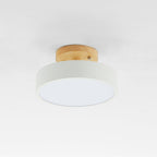 Orya Round LED Flush Mount Ceiling Light Modern Wood Colorful