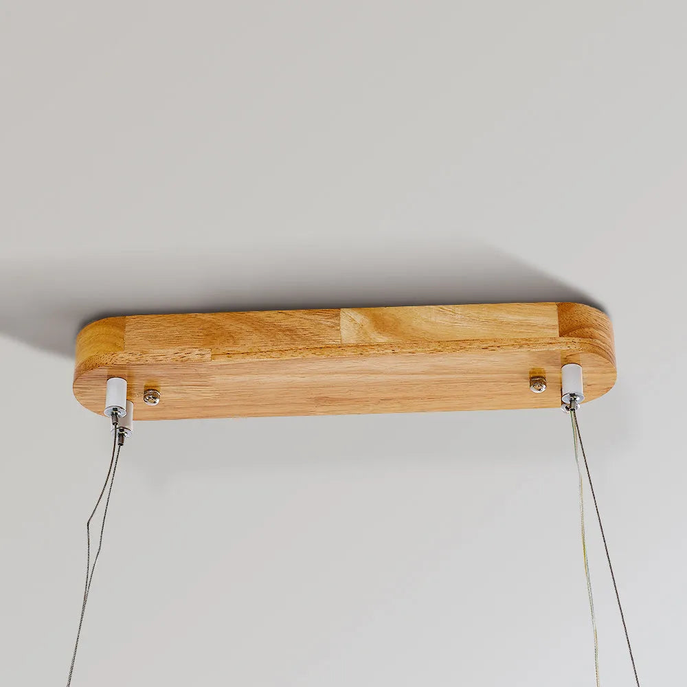 Veon Contemporary Oval Wooden Pendant Light