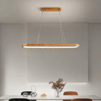 Veon Contemporary Oval Wooden Pendant Light