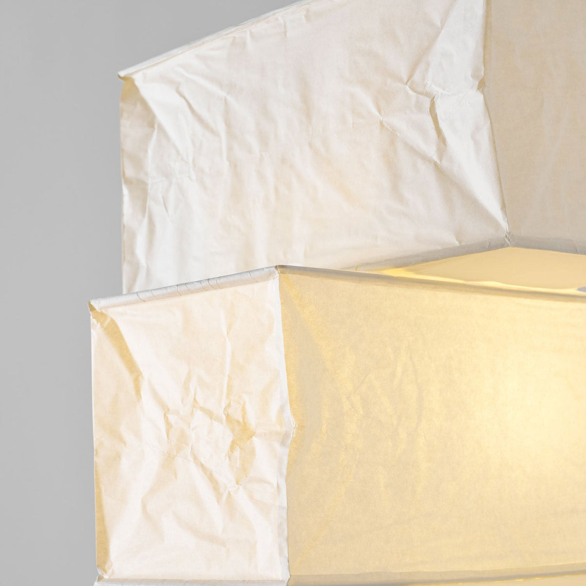 Decolune Sora Stacked Rice Paper Floor Lamp Black & White