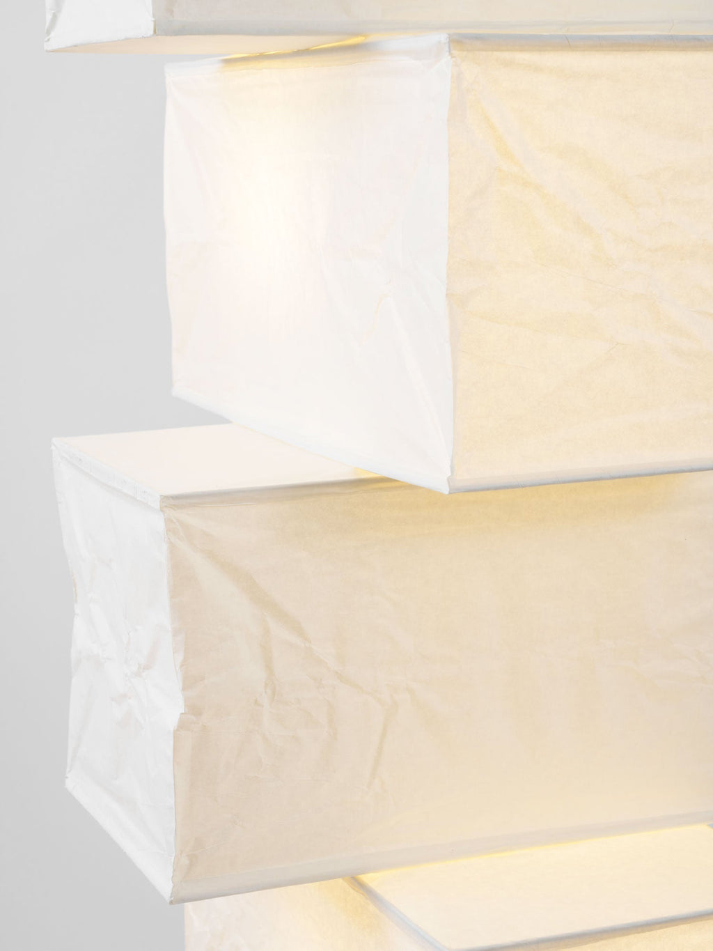 Decolune Sora Stacked Rice Paper Floor Lamp Black & White