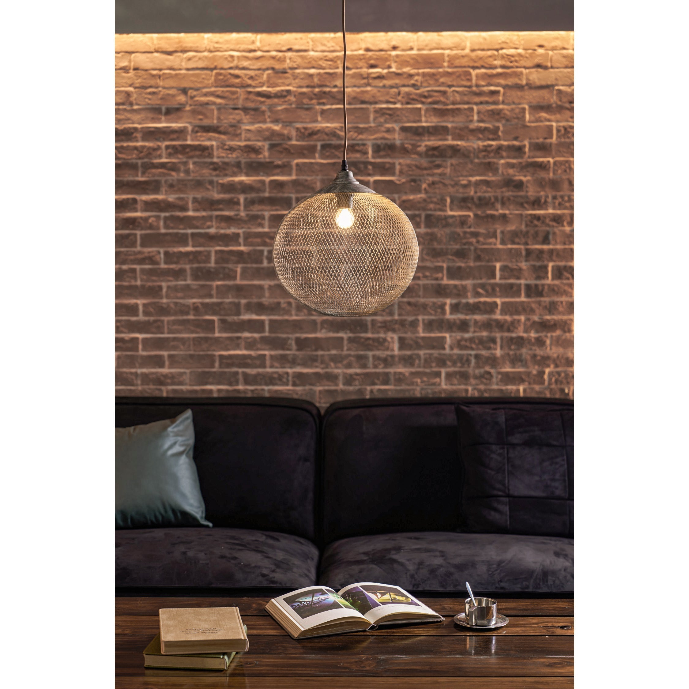 Lanister Mesh Pendant Lamp Woven Metal LED Warm White Dining Room Living Room — 3 Sizes