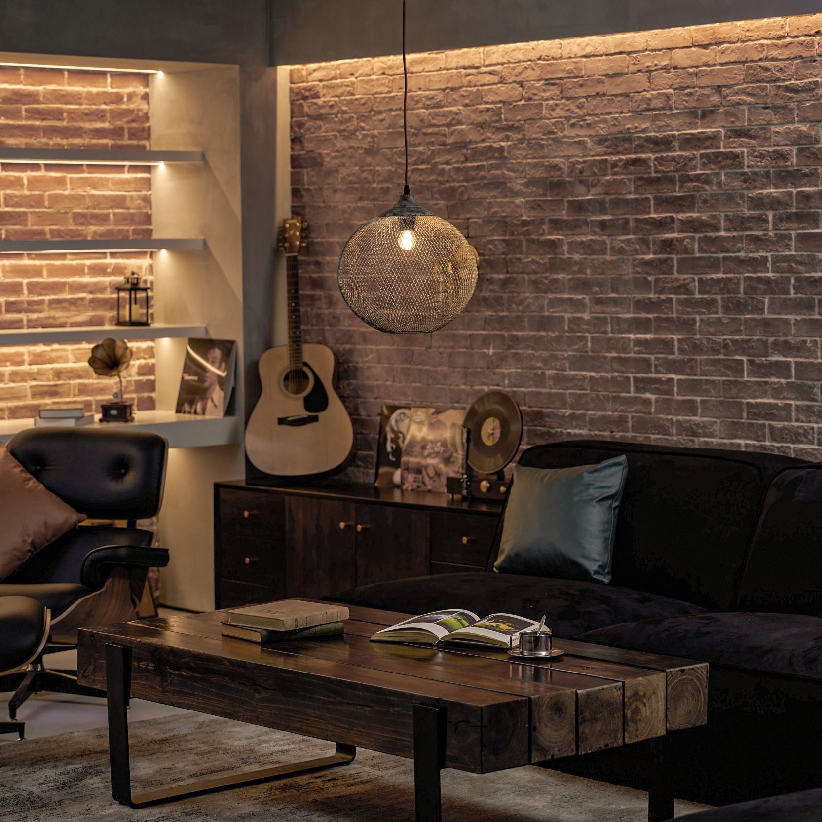 Lanister Mesh Pendant Lamp Woven Metal LED Warm White Dining Room Living Room — 3 Sizes