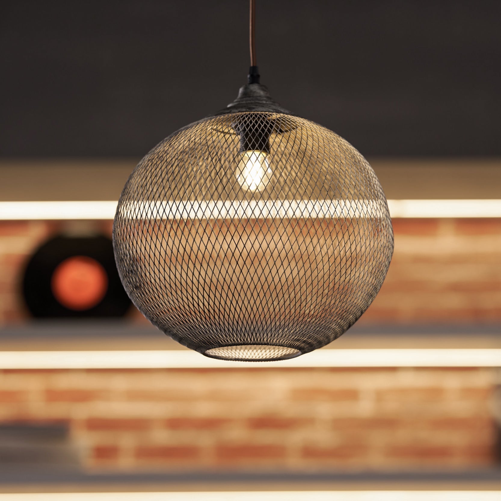 Lanister Mesh Pendant Lamp Woven Metal LED Warm White Dining Room Living Room — 3 Sizes