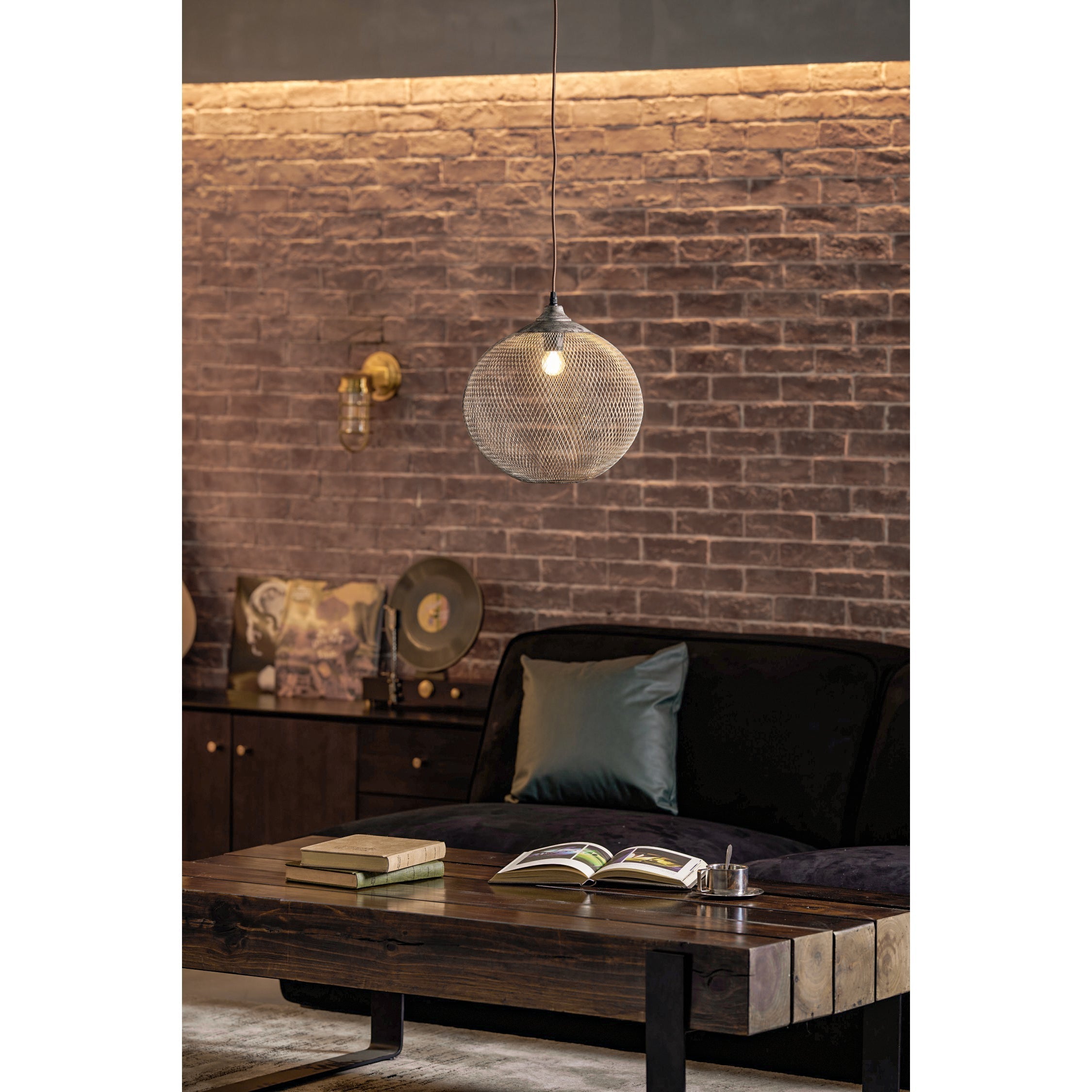 Lanister Mesh Pendant Lamp Woven Metal LED Warm White Dining Room Living Room — 3 Sizes