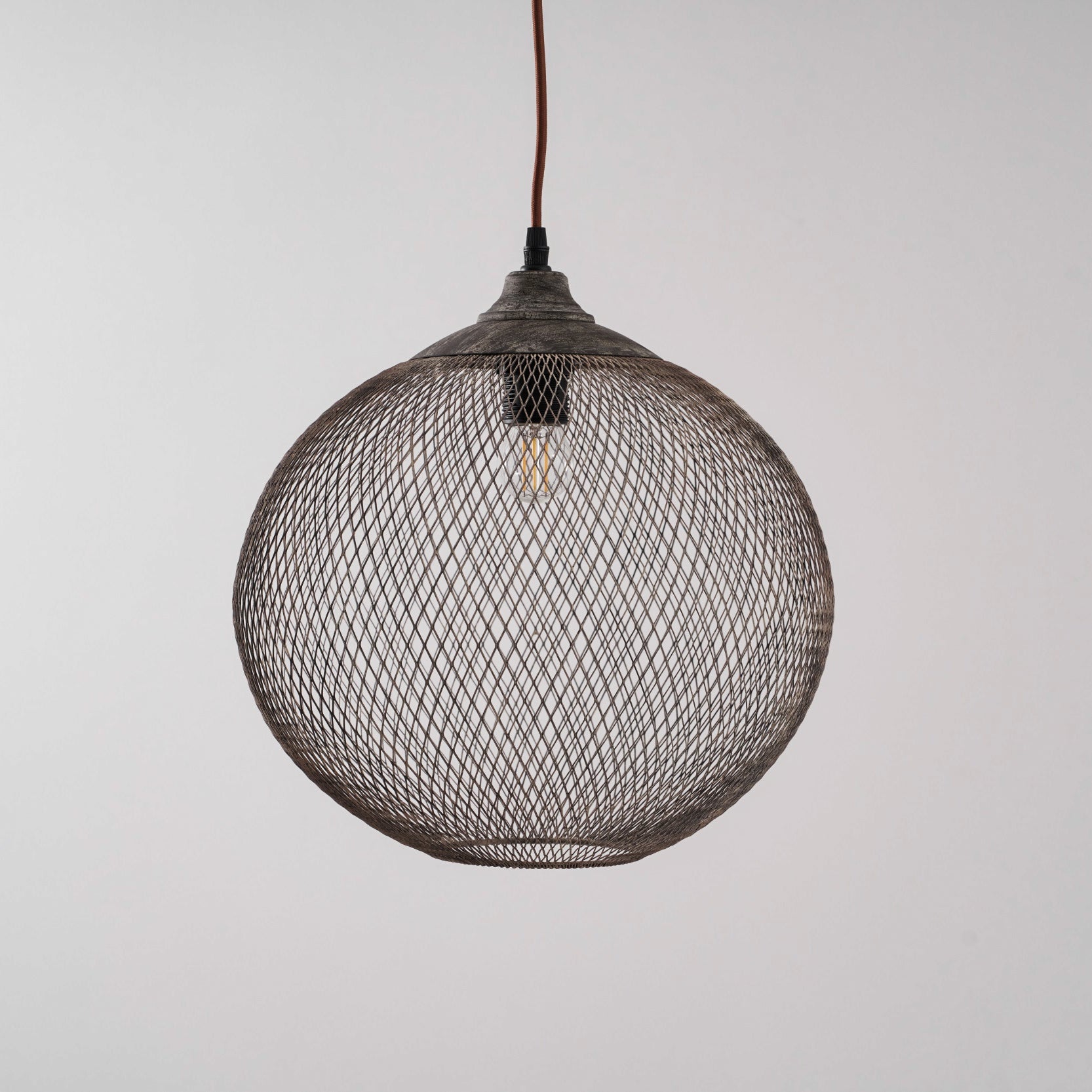 Lanister Mesh Pendant Lamp Woven Metal LED Warm White Dining Room Living Room — 3 Sizes