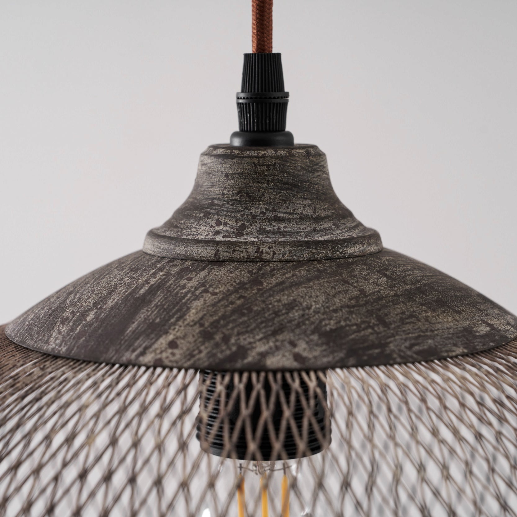 Lanister Mesh Pendant Lamp Woven Metal LED Warm White Dining Room Living Room — 3 Sizes