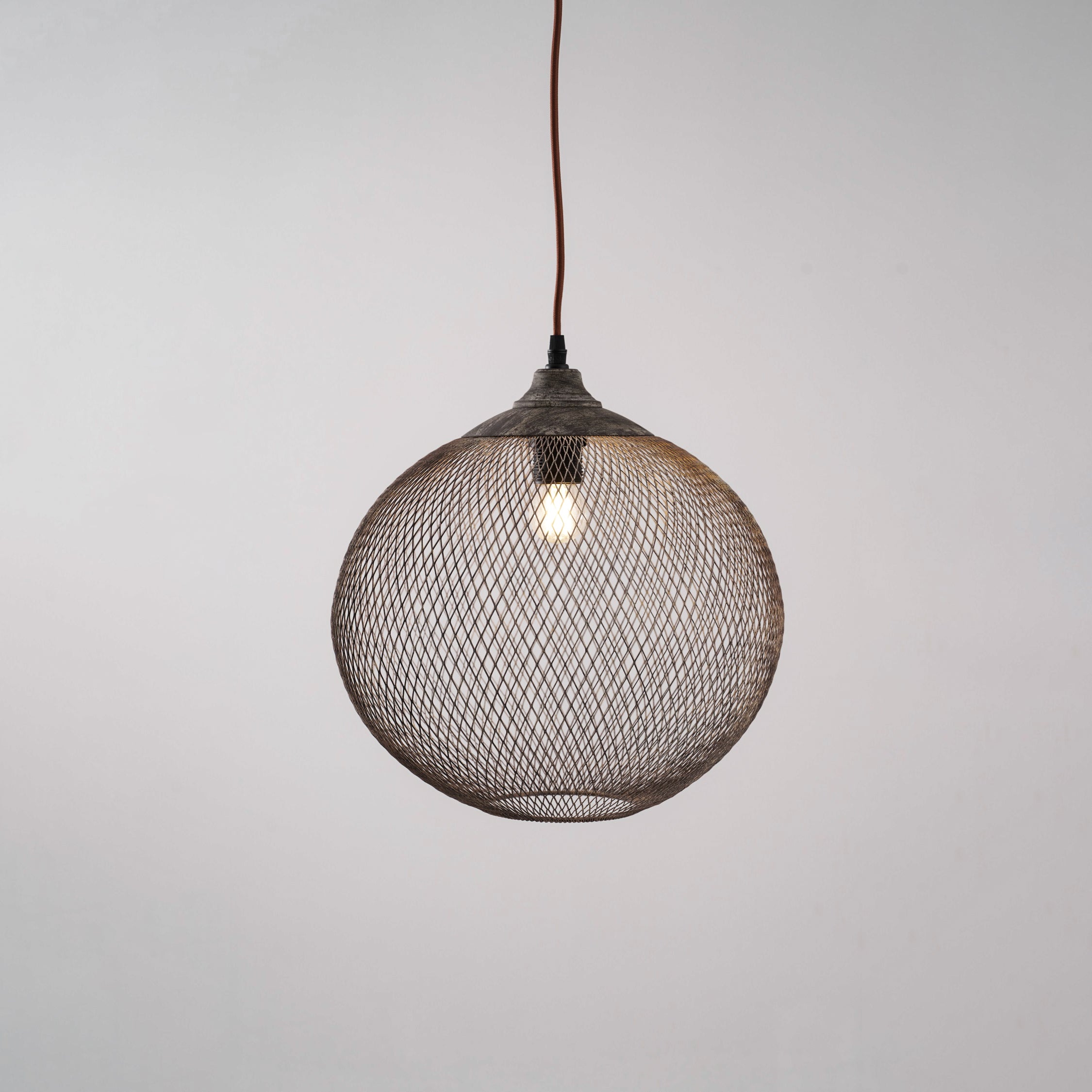 Lanister Mesh Pendant Lamp Woven Metal LED Warm White Dining Room Living Room — 3 Sizes