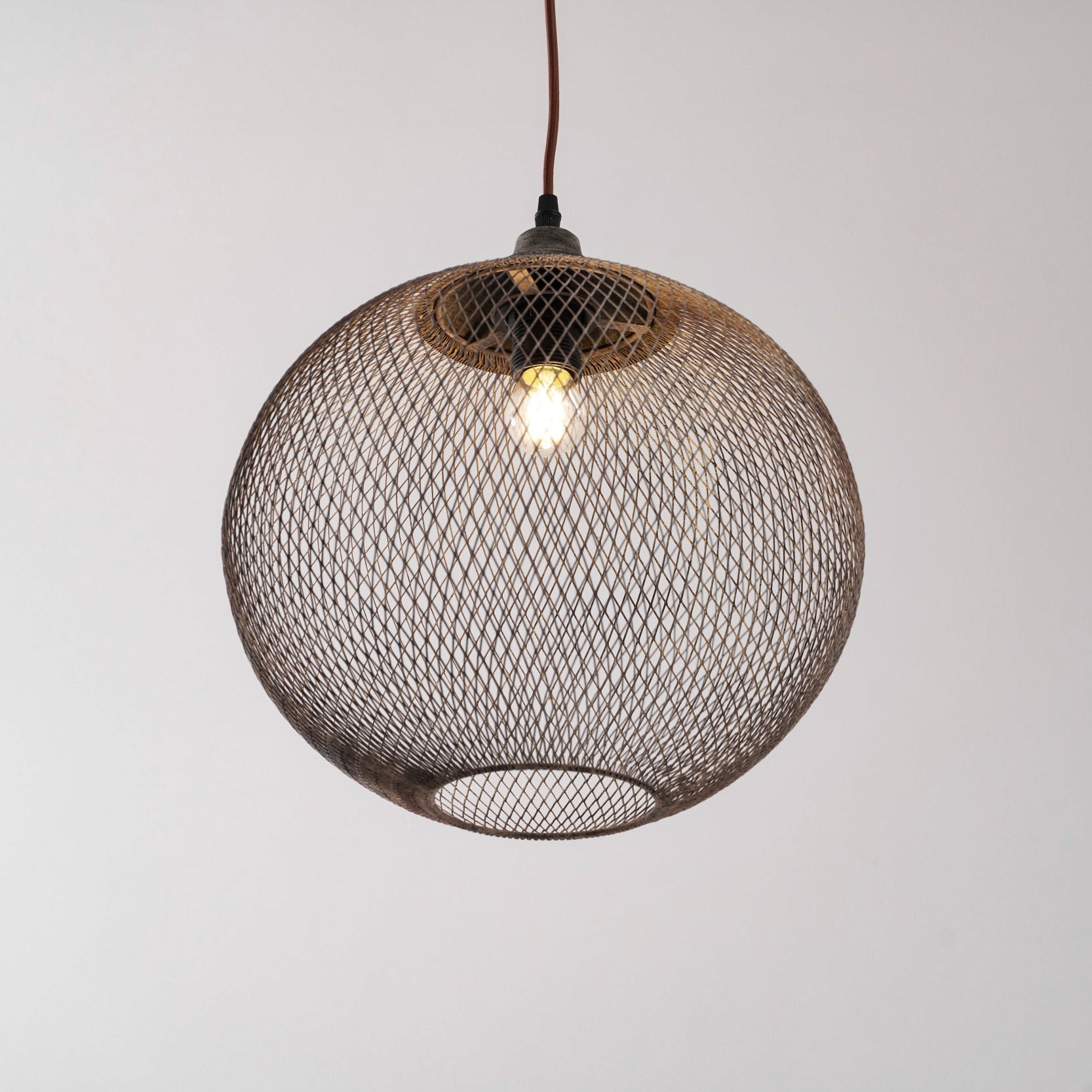 Lanister Mesh Pendant Lamp Woven Metal LED Warm White Dining Room Living Room — 3 Sizes