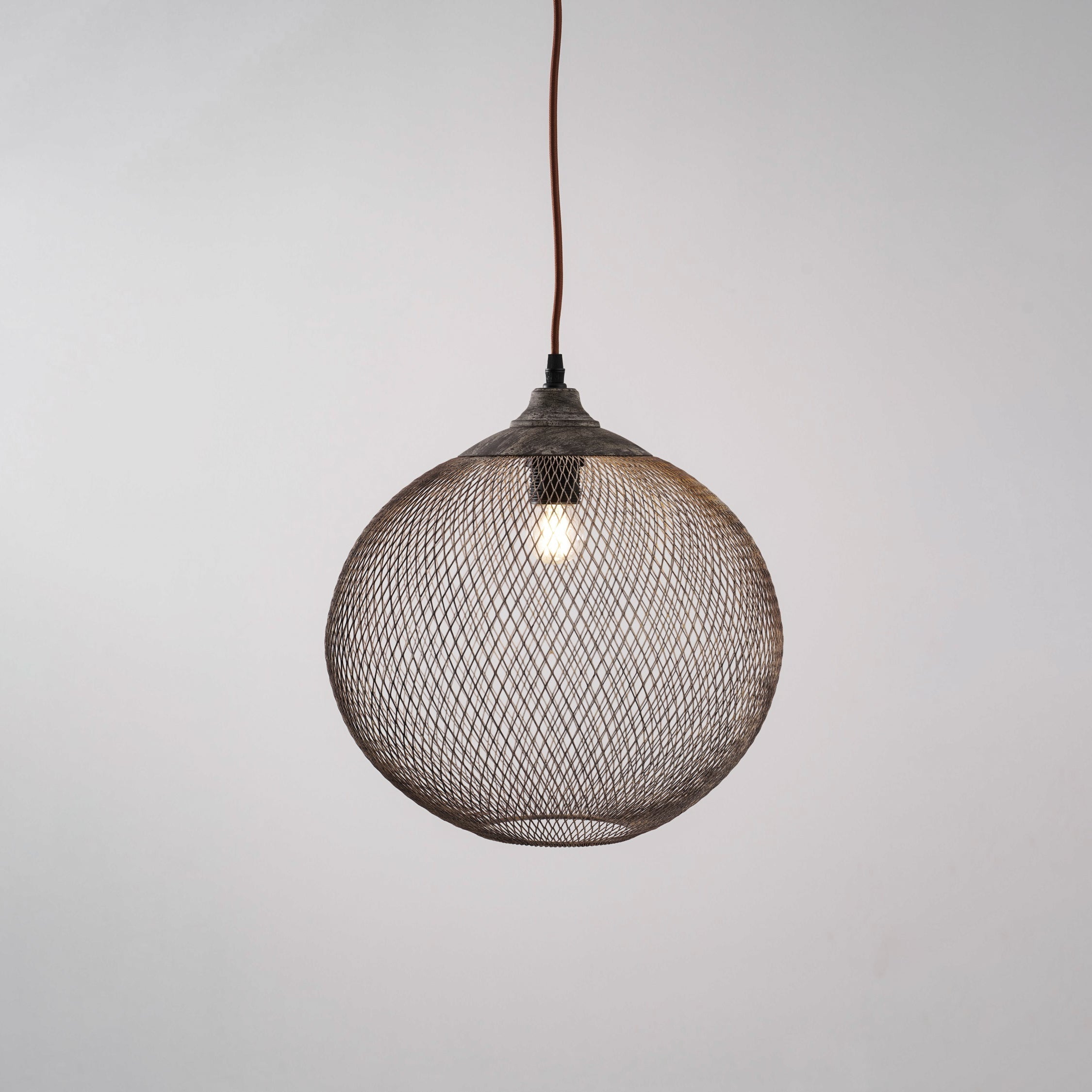 Lanister Mesh Pendant Lamp Woven Metal LED Warm White Dining Room Living Room — 3 Sizes