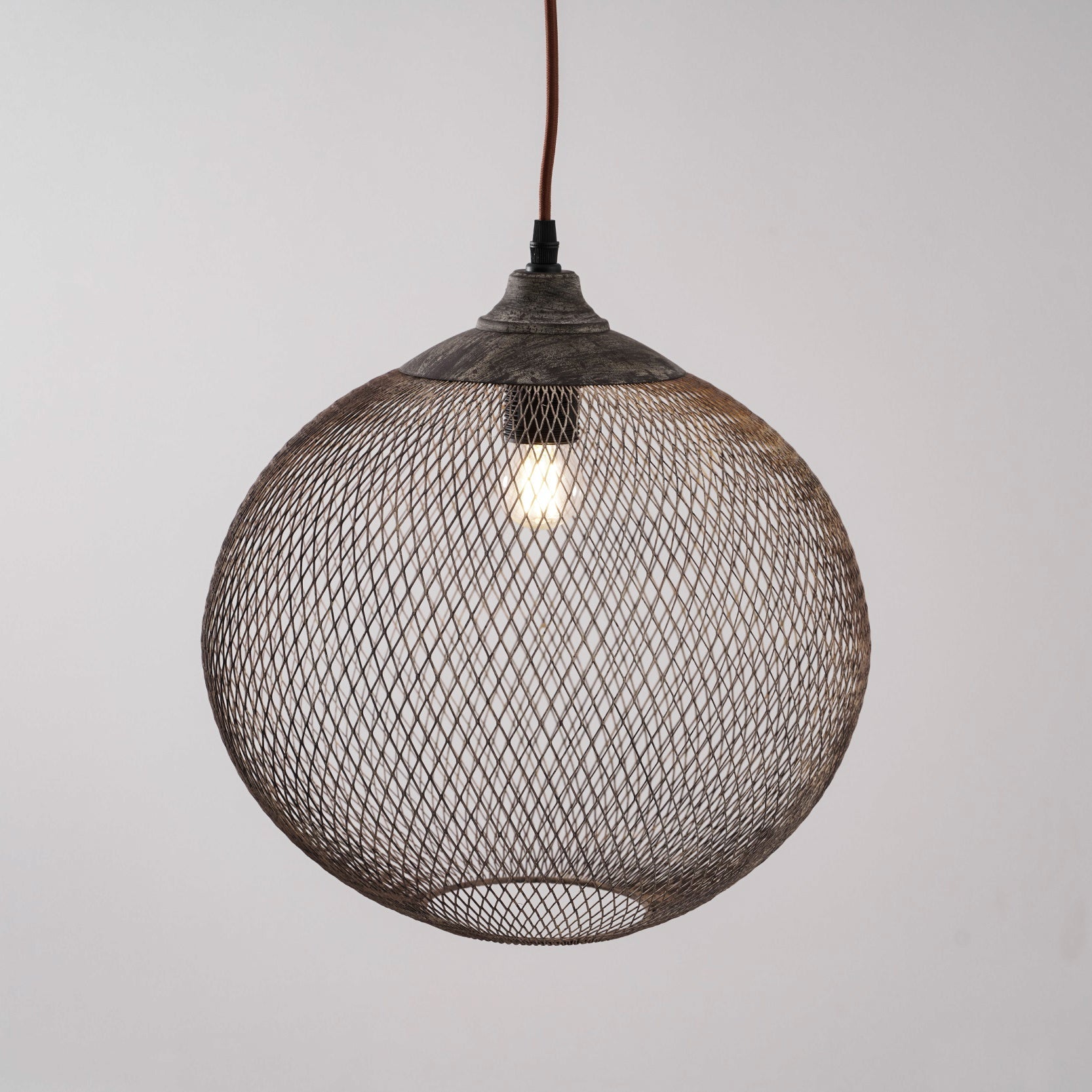 Lanister Mesh Pendant Lamp Woven Metal LED Warm White Dining Room Living Room — 3 Sizes