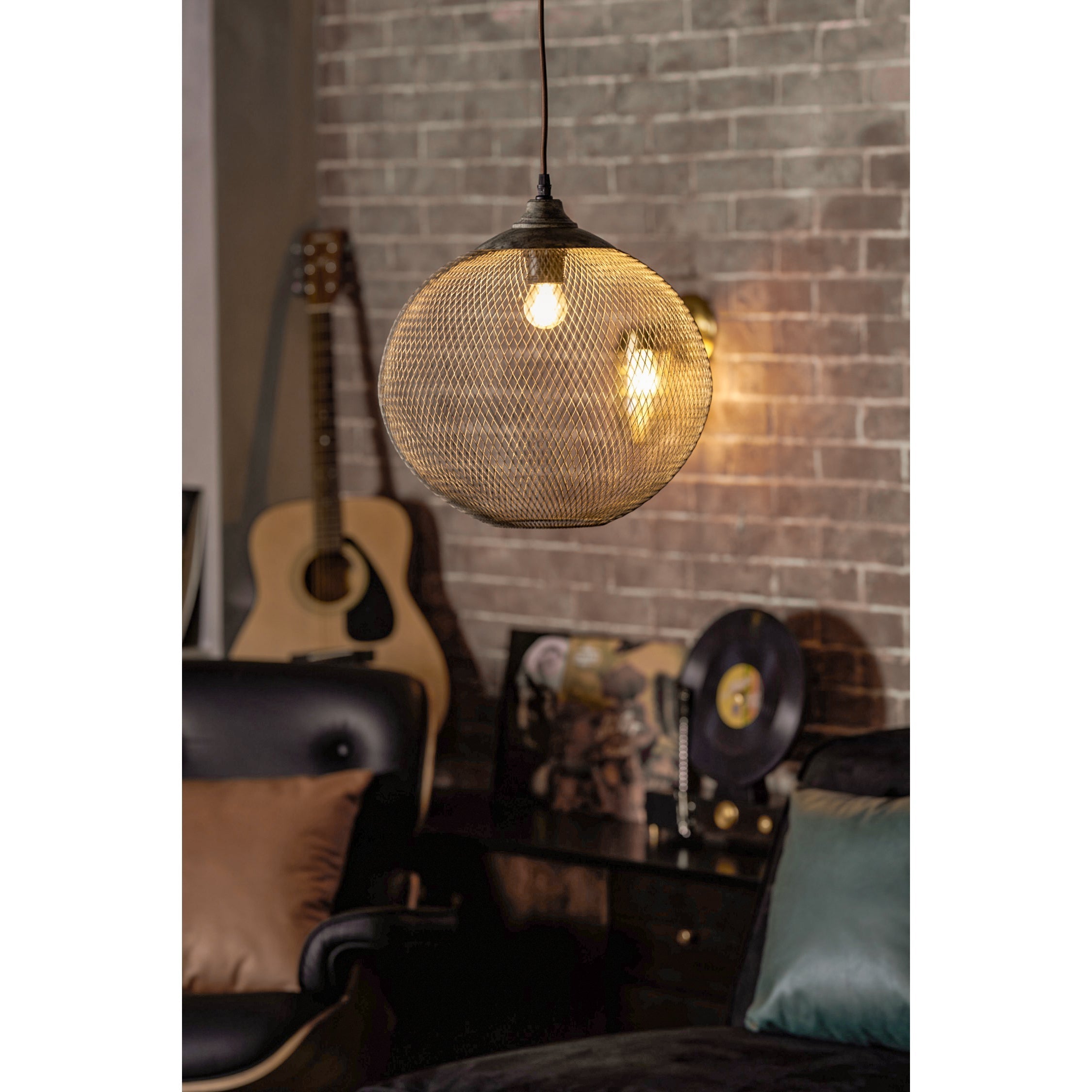 Lanister Mesh Pendant Lamp Woven Metal LED Warm White Dining Room Living Room — 3 Sizes