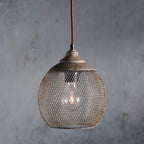 Lanister Mesh Pendant Lamp Woven Metal LED Warm White Dining Room Living Room — 3 Sizes