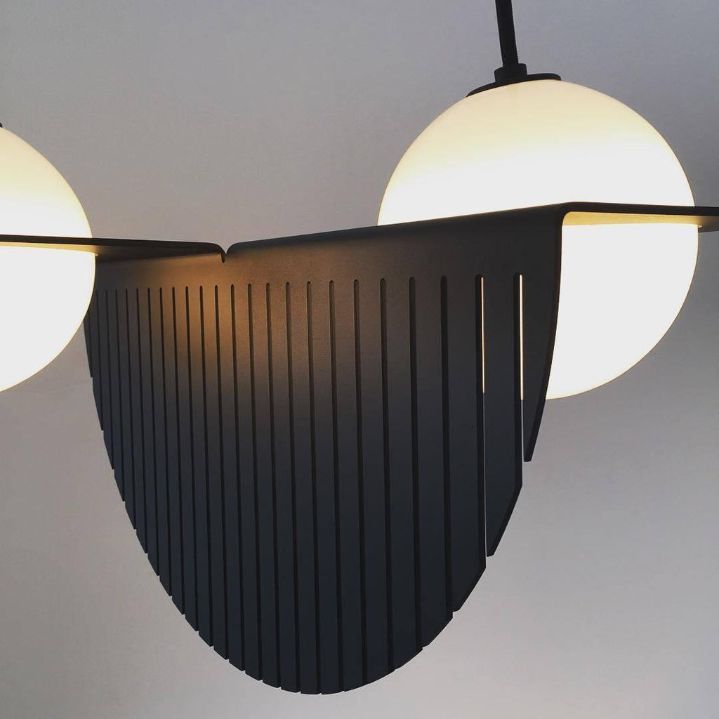 Selan Black Glass Pendant Lamp