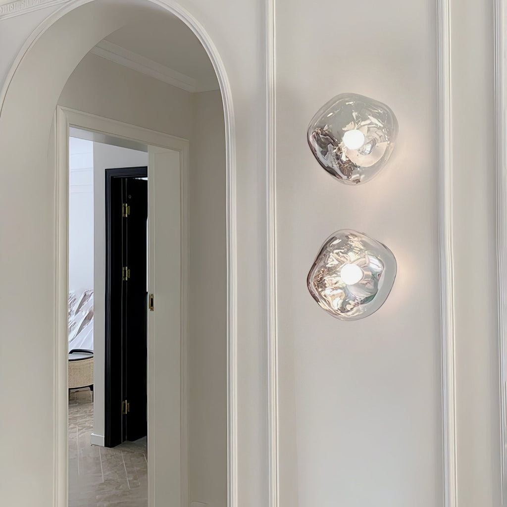 Auden Amber Glass Wall Lamp – Elegant Warm Glow Lighting for Stylish Interiors