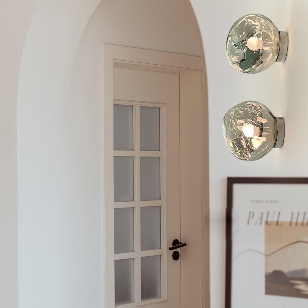Auden Amber Glass Wall Lamp – Elegant Warm Glow Lighting for Stylish Interiors