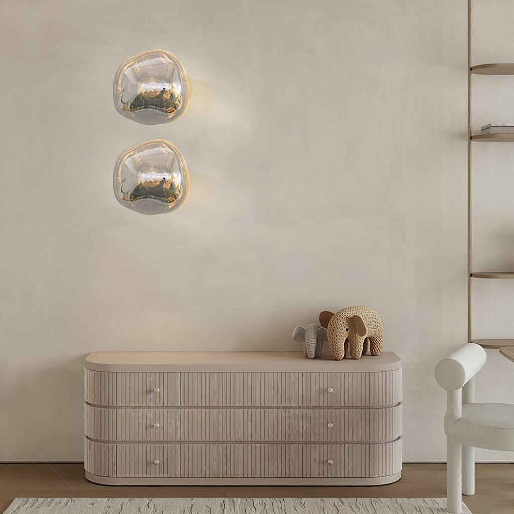 Auden Amber Glass Wall Lamp – Elegant Warm Glow Lighting for Stylish Interiors