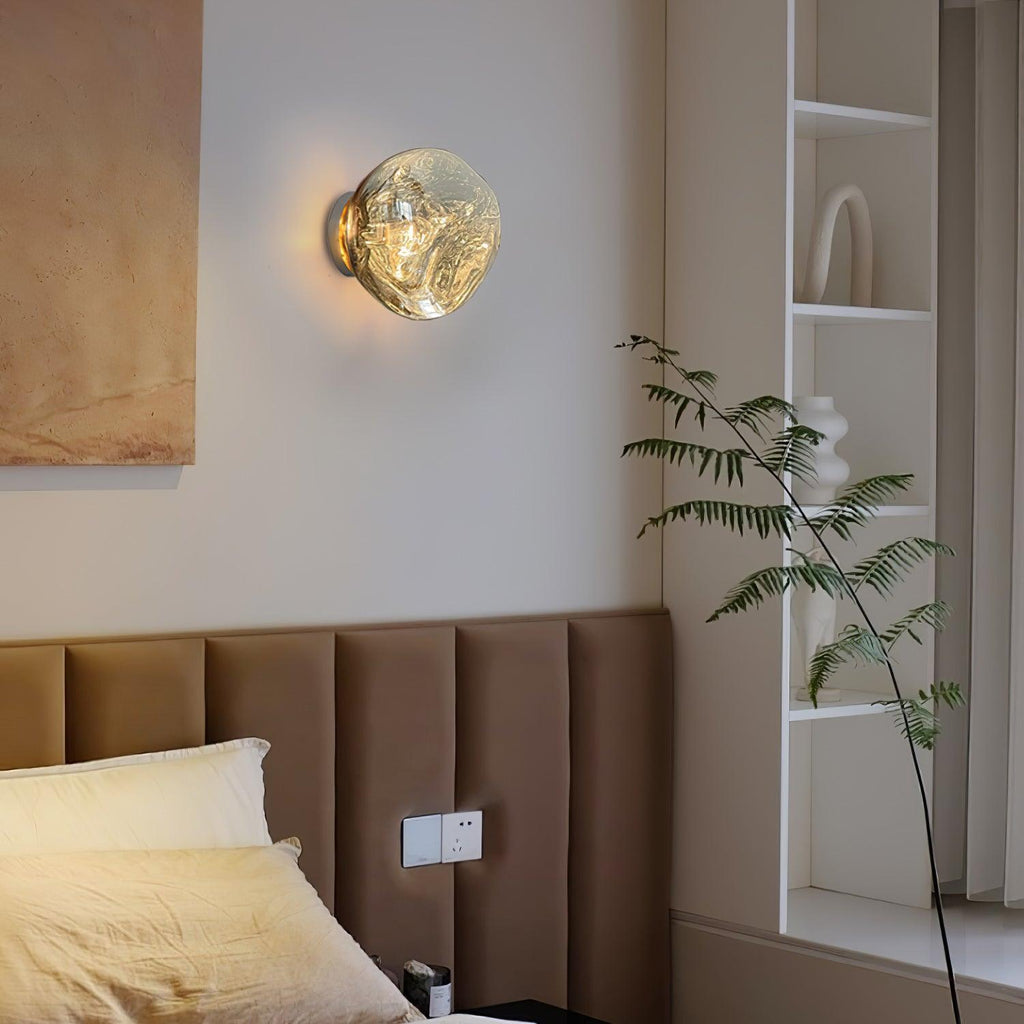 Auden Amber Glass Wall Lamp – Elegant Warm Glow Lighting for Stylish Interiors