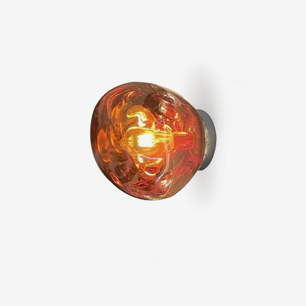 Auden Amber Glass Wall Lamp – Elegant Warm Glow Lighting for Stylish Interiors