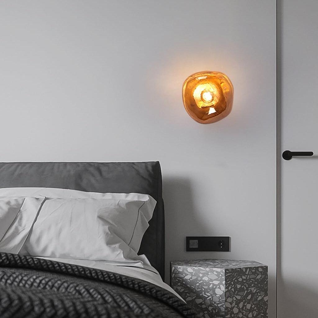 Auden Amber Glass Wall Lamp – Elegant Warm Glow Lighting for Stylish Interiors