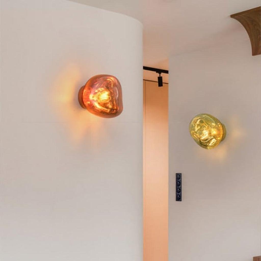 Auden Amber Glass Wall Lamp – Elegant Warm Glow Lighting for Stylish Interiors