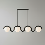Uveta Linear Chandelier Red&Silver