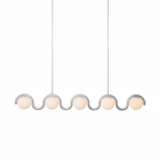 Uveta Linear Chandelier Red&Silver