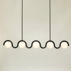 Uveta Linear Chandelier Red&Silver