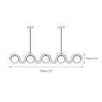 Uveta Linear Chandelier Red&Silver