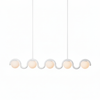 Uveta Linear Chandelier Red&Silver