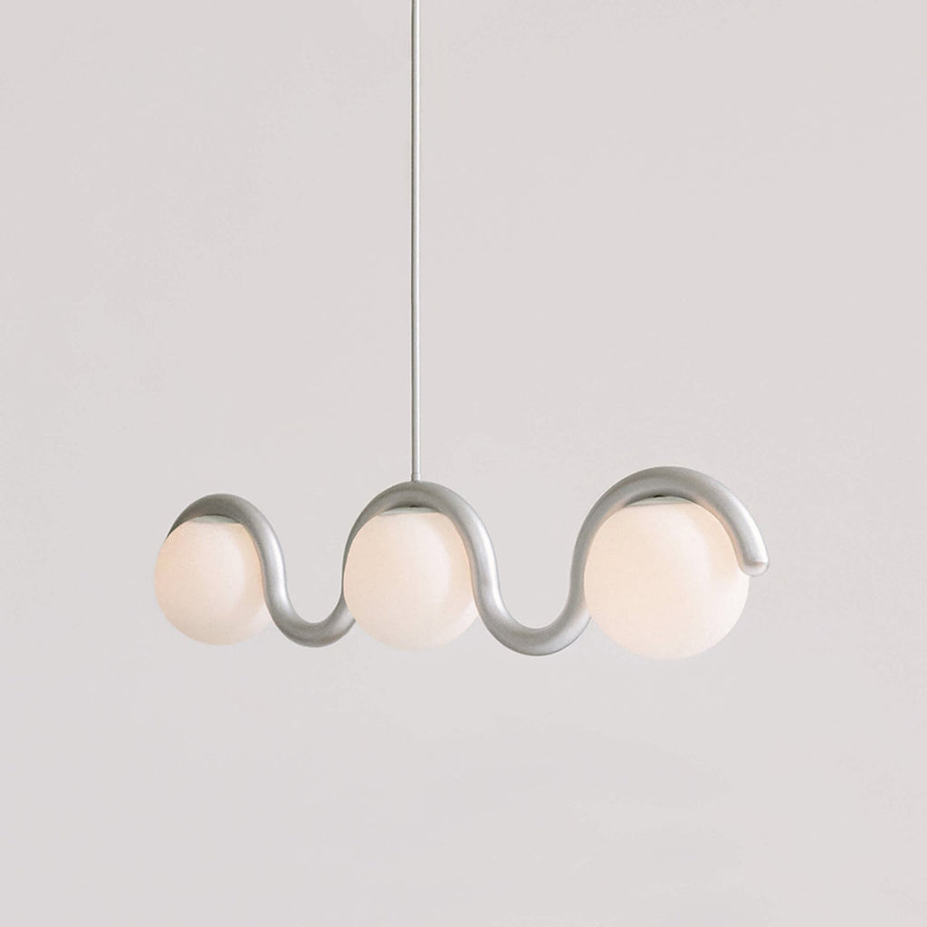Uveta Linear Chandelier Red&Silver